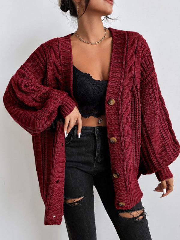 Cardigan en maille torsadée | Chaud et décontracté | Pour les tenues cocooning et les sorties détente