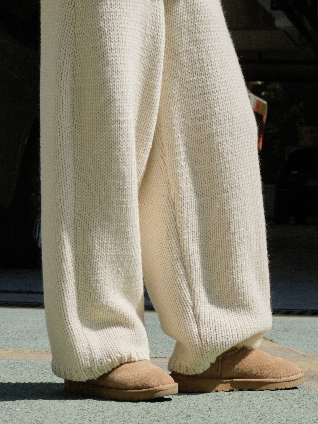 Pantalon Maille | Coupe Large & Confort | Bordure Fourrure | Idéal pour moments cocooning