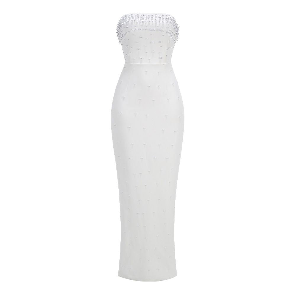 Robe bustier perles | Robe habillée longue | Idéale pour une cérémonie ou une soirée formelle