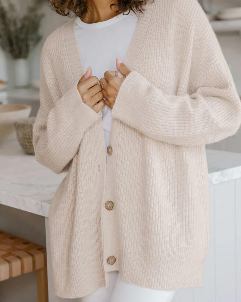 Cardigan en maille | Coupe oversize confortable | Pour les superpositions automnales ou les journées détente