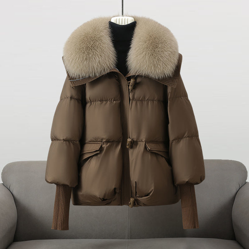 Doudoune Courte à Capuche et Col en Fausse Fourrure pour Femme | Chaleur Luxueuse & Style Hivernal