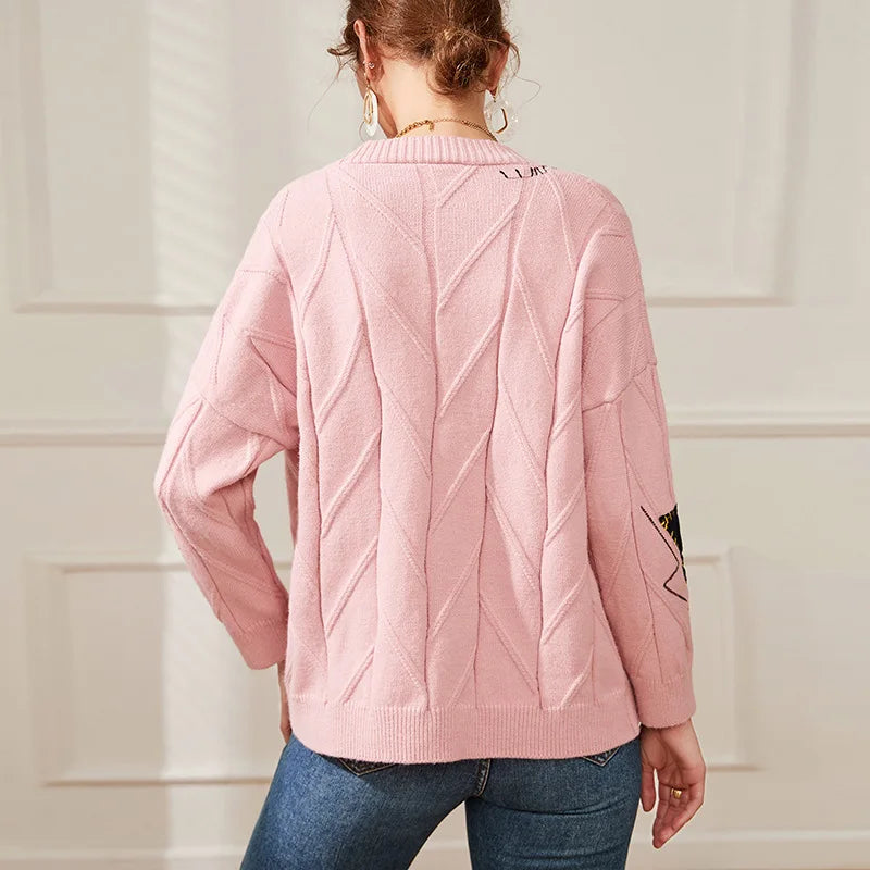 Cardigan Oversize | Brodé et Original | Idéal pour un look casual créatif et confortable