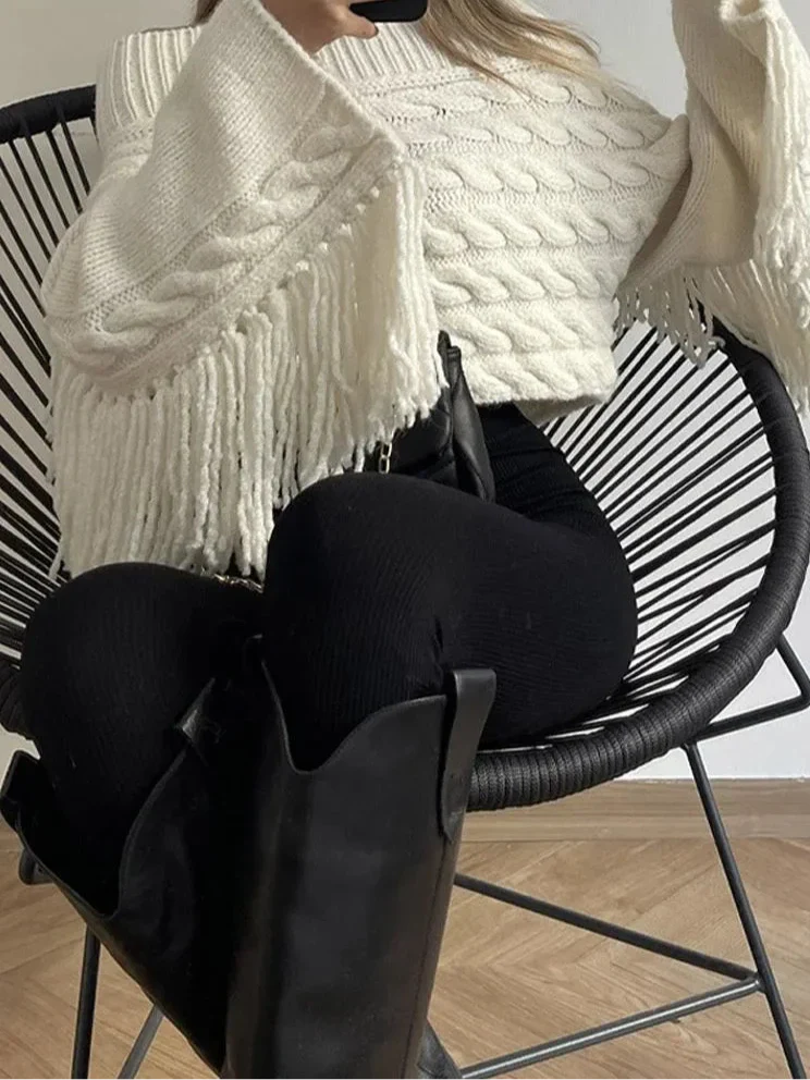 Pull Tendance | Épaules Dégagées | Maille Torsadée | Idéal pour les Soirées d’Hiver