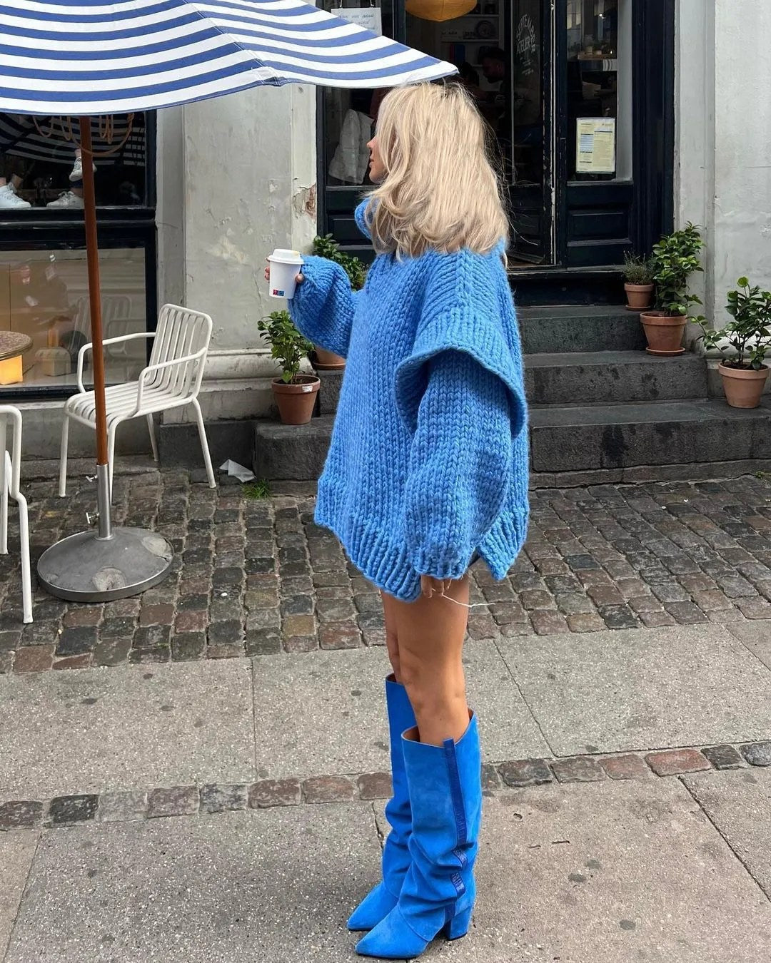 Pull Grosse Maille Oversize | Col Montant Chaud | Idéal pour Hiver et Looks Urbains Confortables
