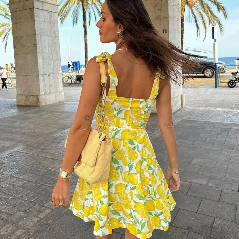 Robe Imprimé Citron | Coton Léger | Look Estival Frais | Pique-nique et Brunch