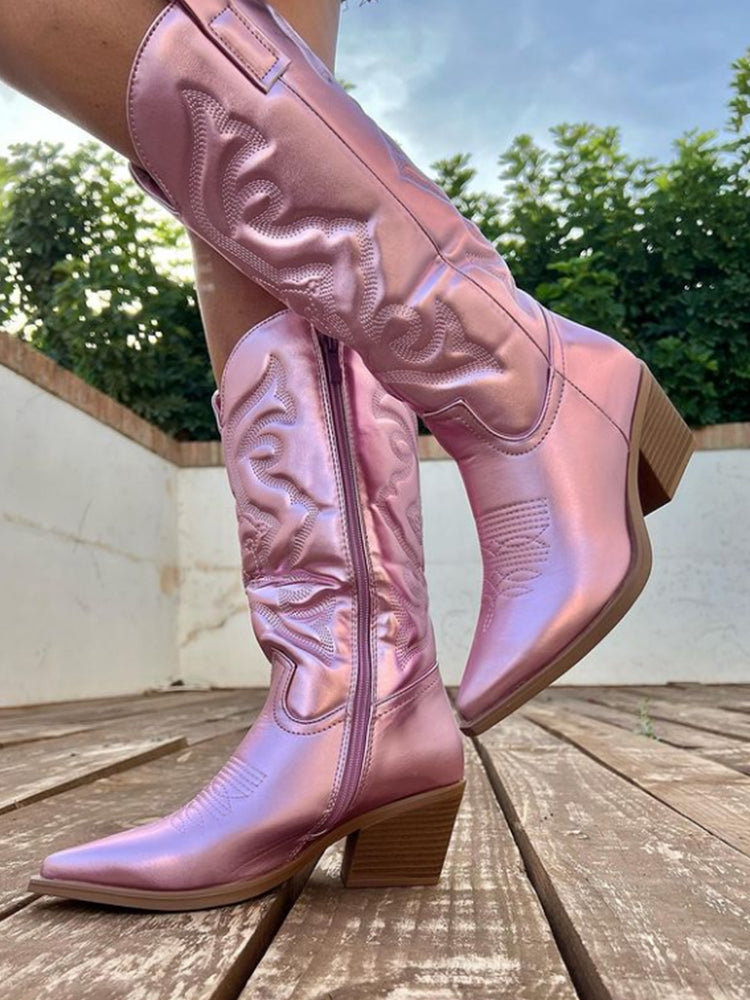 Bottes Femme | Style Western Brillant et Moderne | Idéales pour looks audacieux et festivals