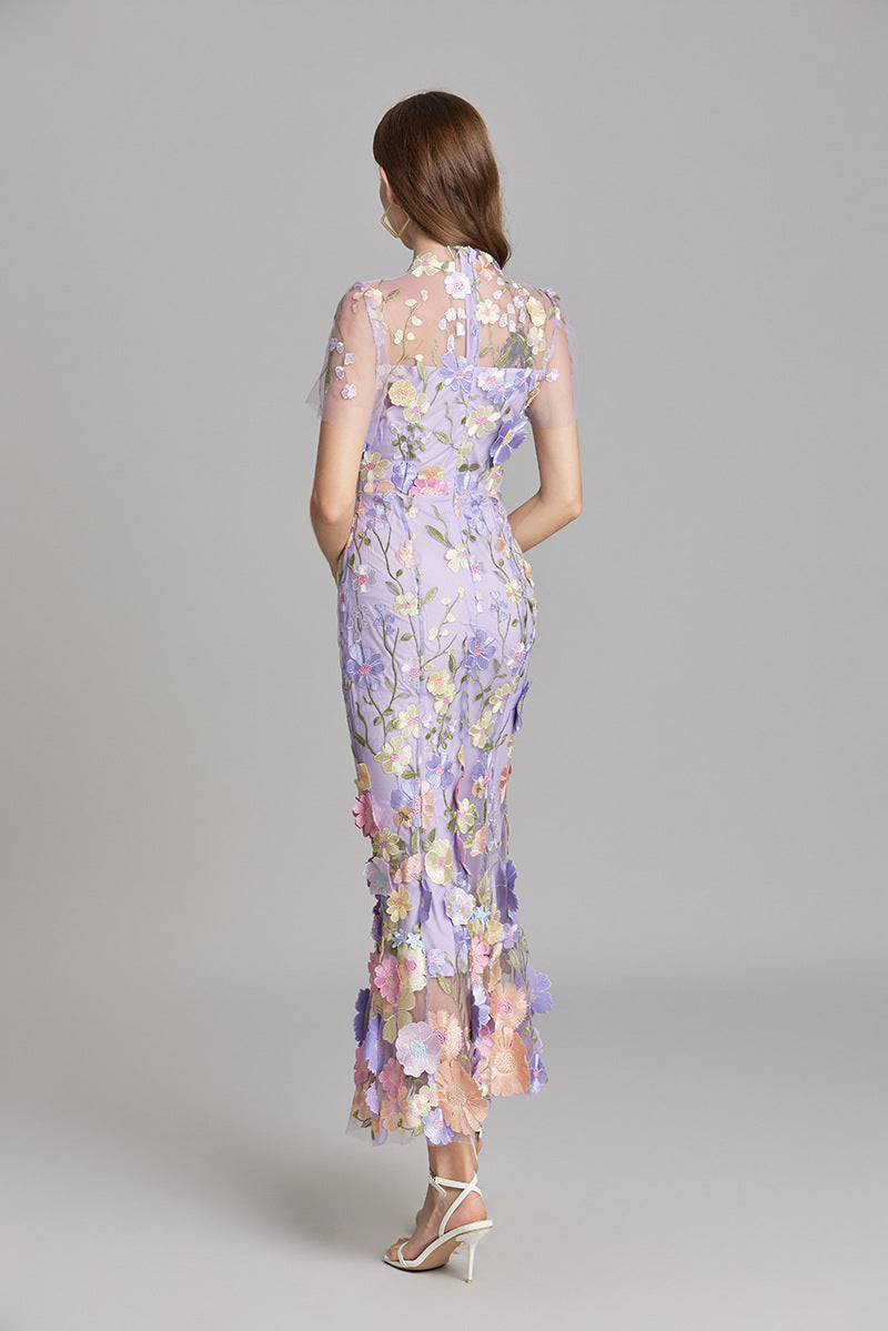 Robe Longue Florale Femme | Élégance Romantique & Détails Brodés