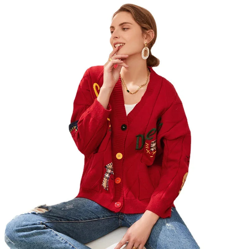 Cardigan Oversize | Brodé et Original | Idéal pour un look casual créatif et confortable