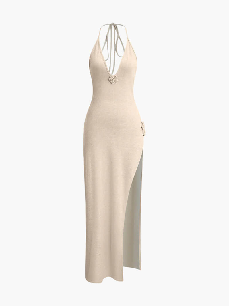 Robe Longue | Maille Crochet | Détails Floraux | Idéale pour événements d’été