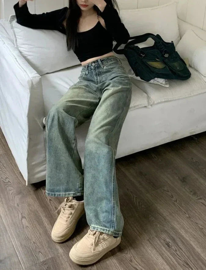Jean Loose | Denim Vintage | Taille Haute | Idéal pour week-ends décontractés
