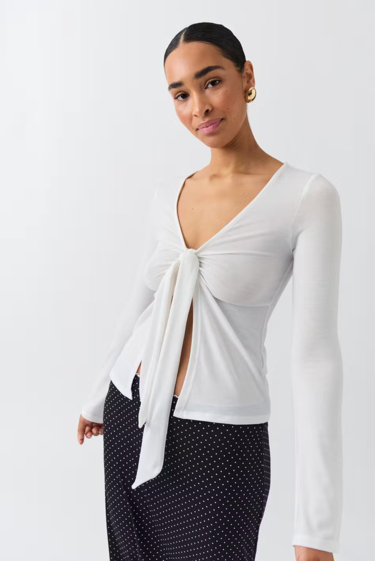 Top Noué | Maille Stretch | Col V | Idéal pour sorties nocturnes