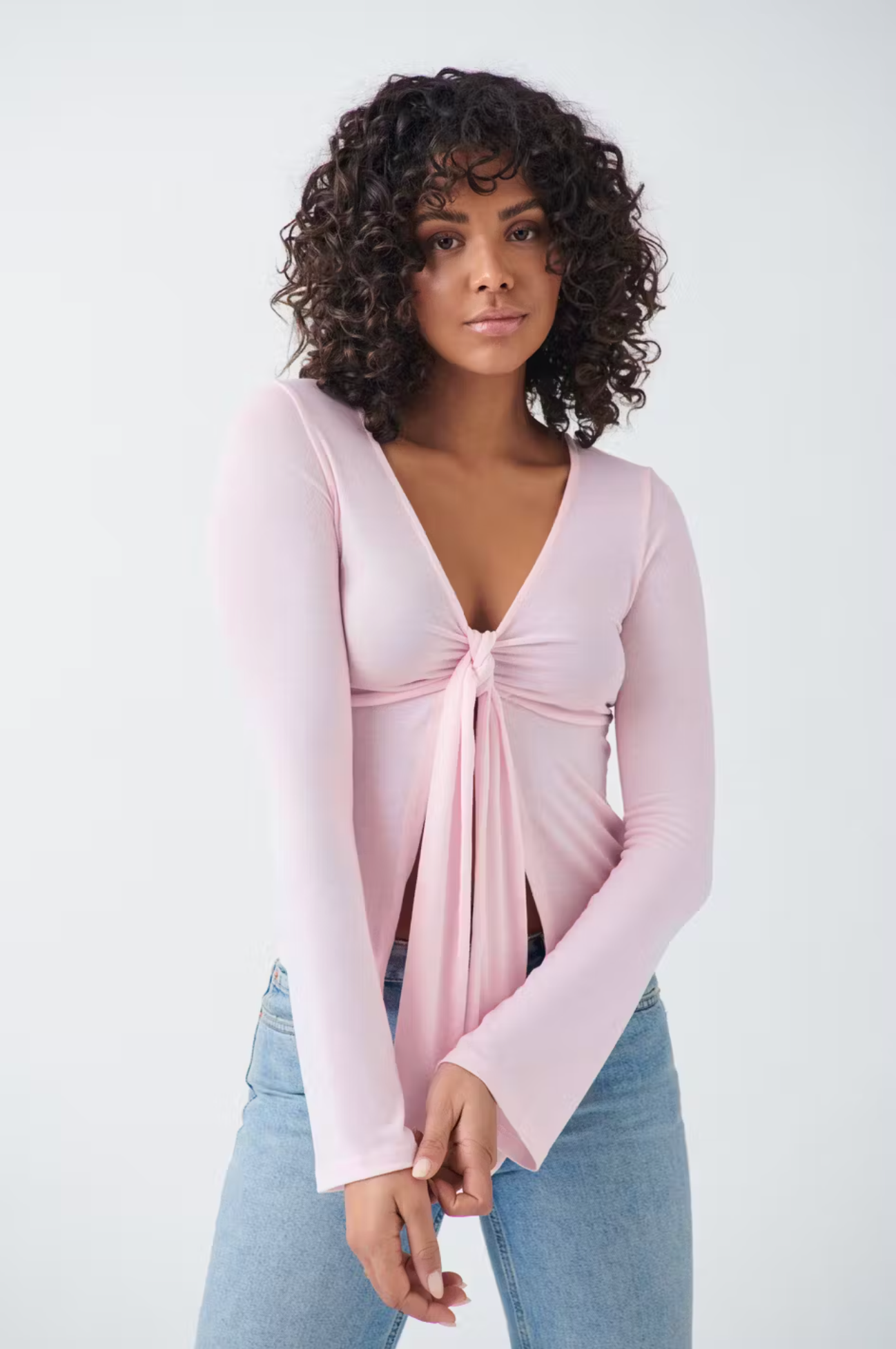 Top Noué | Maille Stretch | Col V | Idéal pour sorties nocturnes