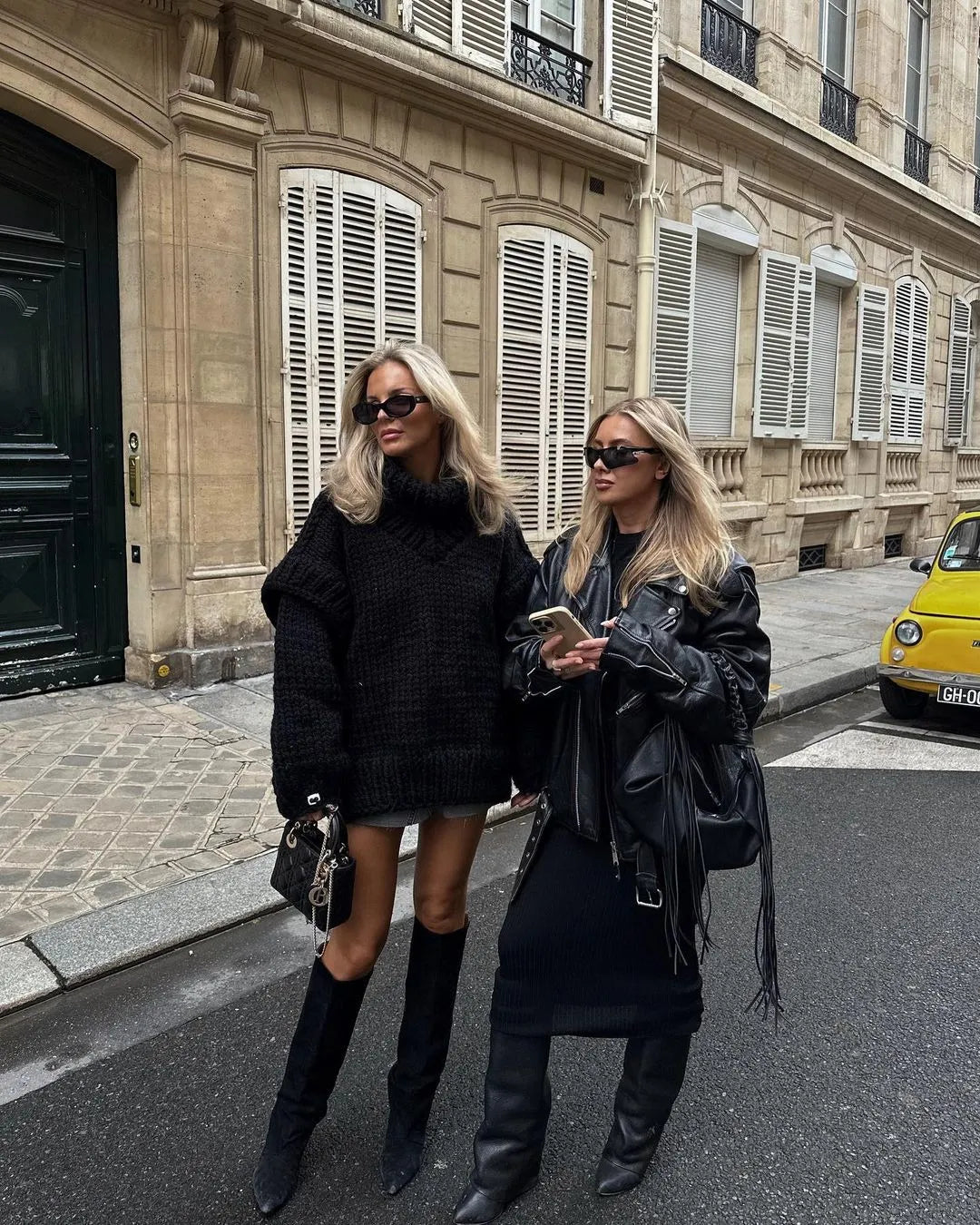 Pull Grosse Maille Oversize | Col Montant Chaud | Idéal pour Hiver et Looks Urbains Confortables