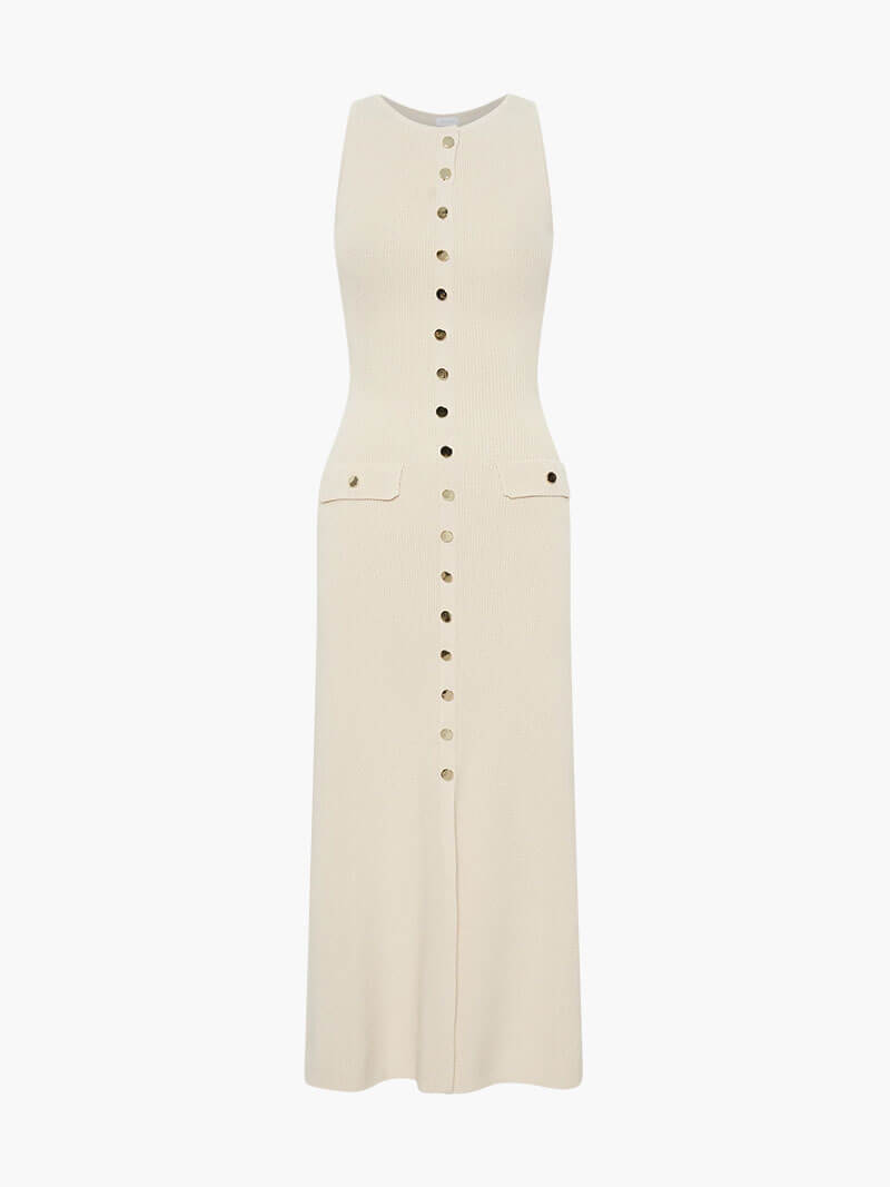 Robe Boutonnée | Maille Côtelée | Maxi | Idéale pour city look et soirées