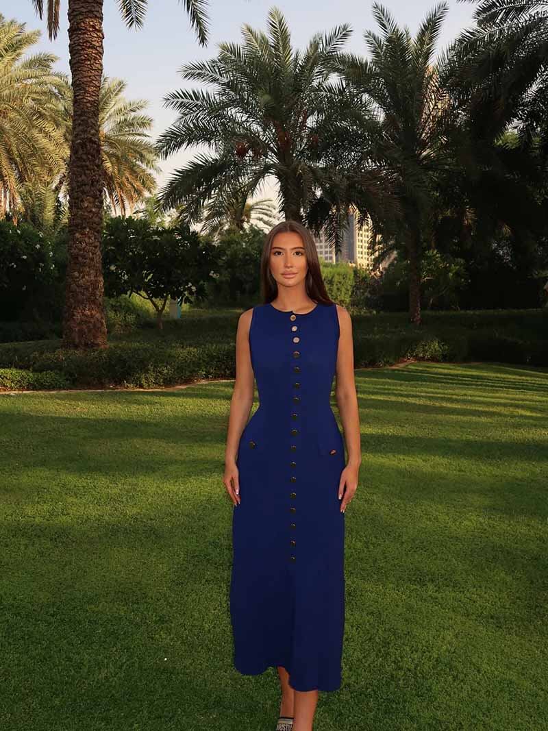 Robe Boutonnée | Maille Côtelée | Maxi | Idéale pour city look et soirées