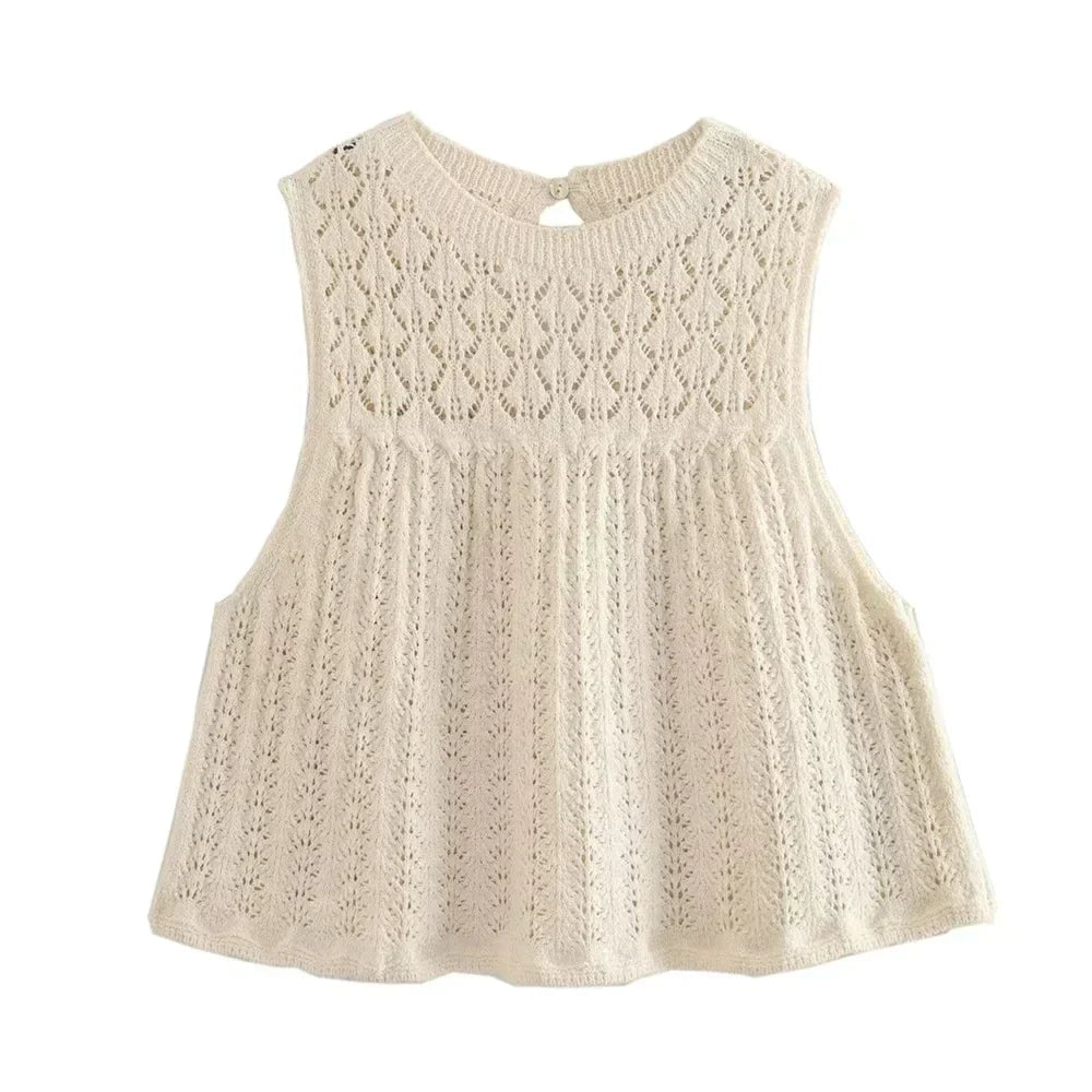 Ensemble Tricot | Sans Manches | Léger et Texturé | Parfait pour le Printemps et Été
