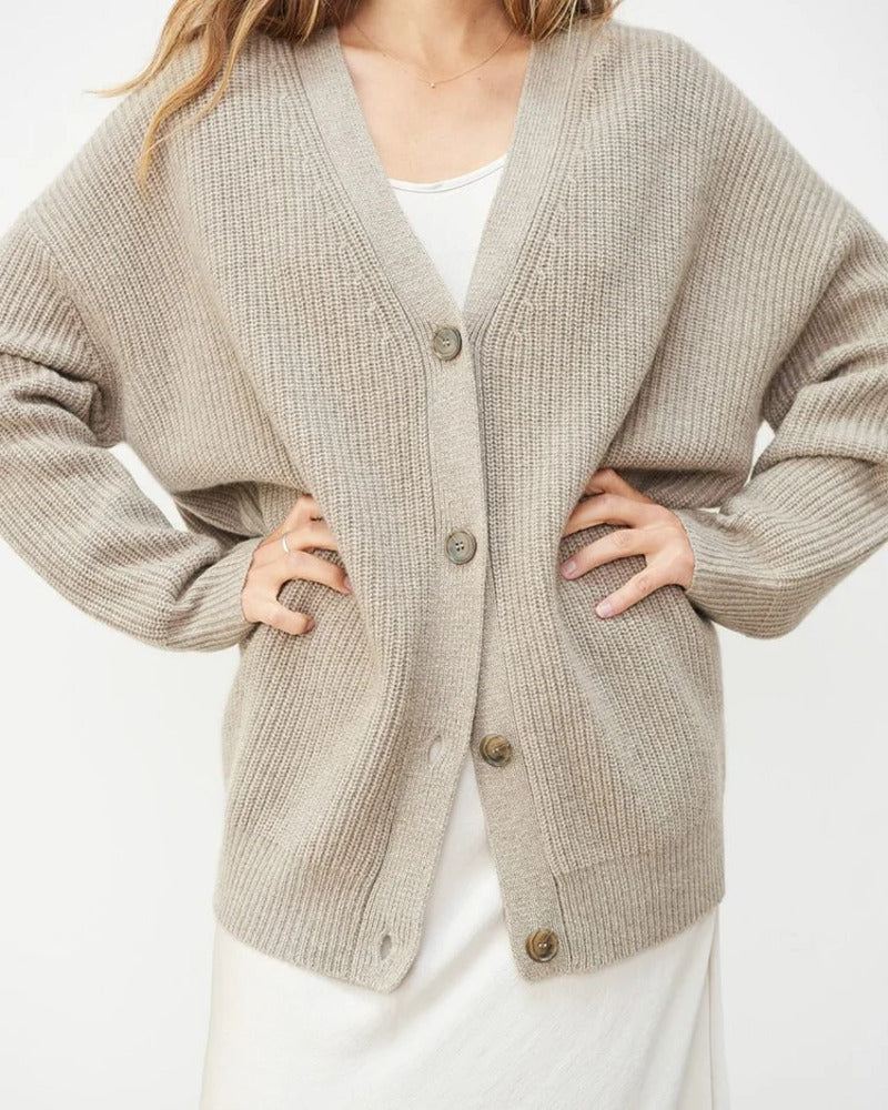 Cardigan en maille | Coupe oversize confortable | Pour les superpositions automnales ou les journées détente
