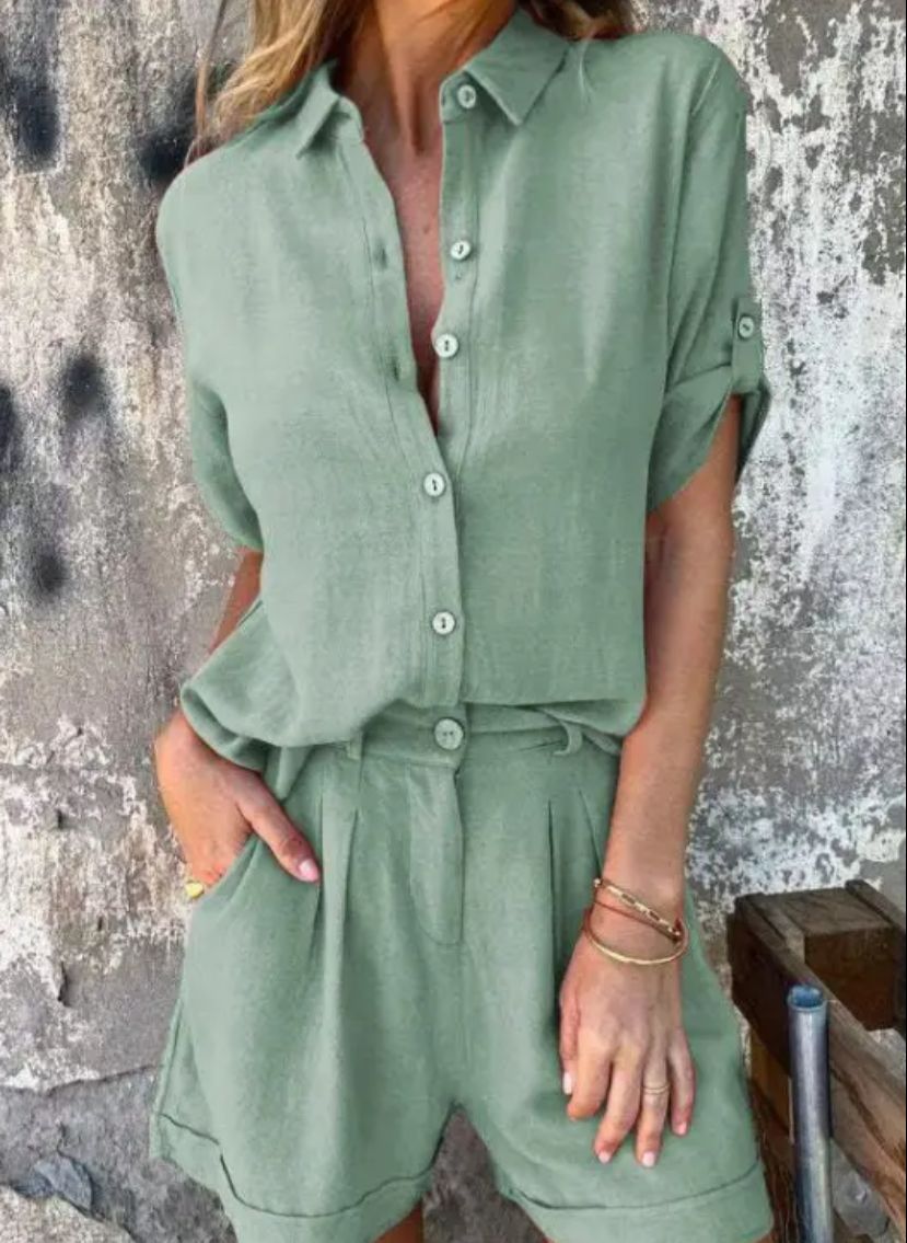 Ensemble Été Femme | Lin Léger et Naturel | Idéal pour les journées chaudes et looks décontractés