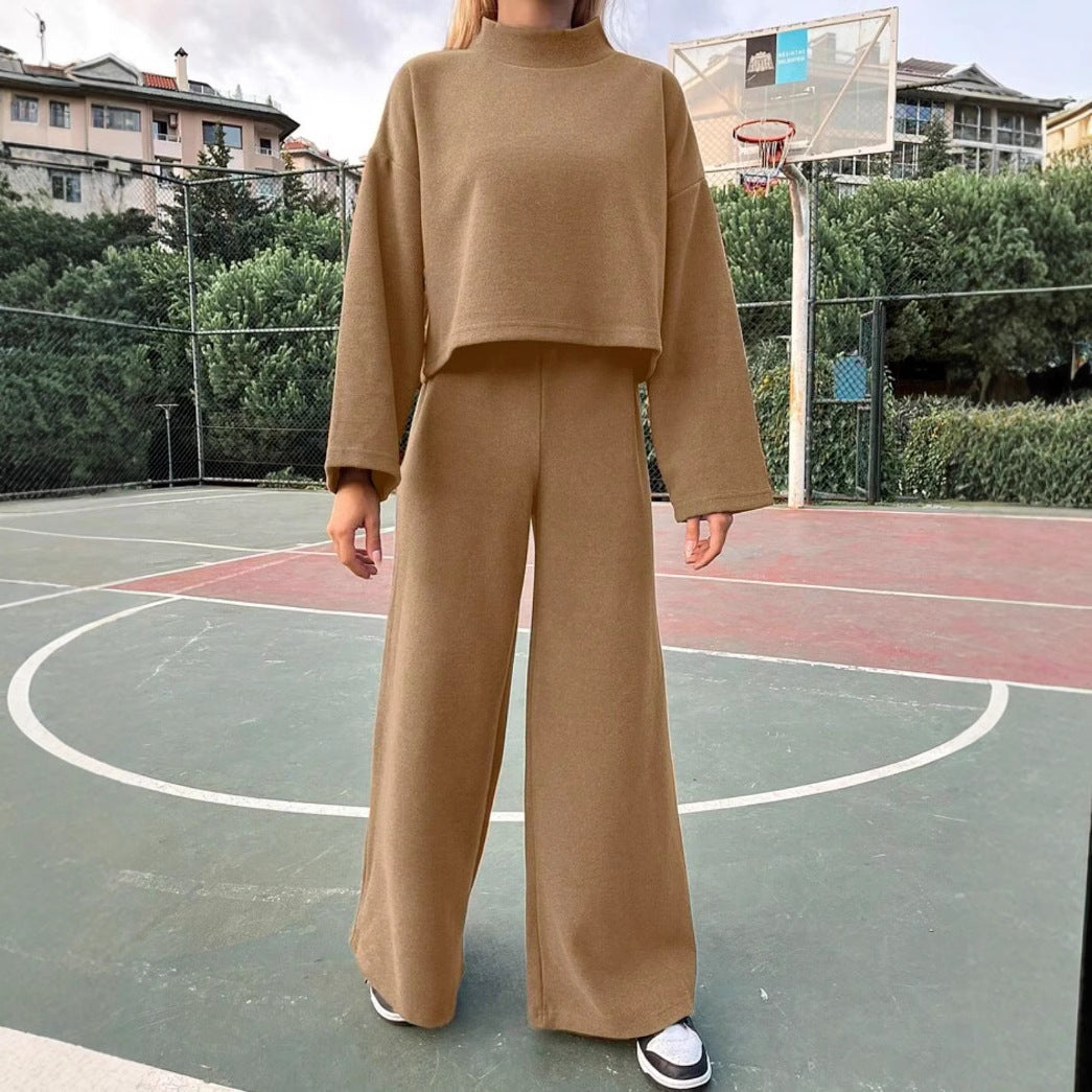 Ensemble Confortable | Haut Court et Pantalon Large | Look Décontracté Chic | Idéal pour Détente ou Ville