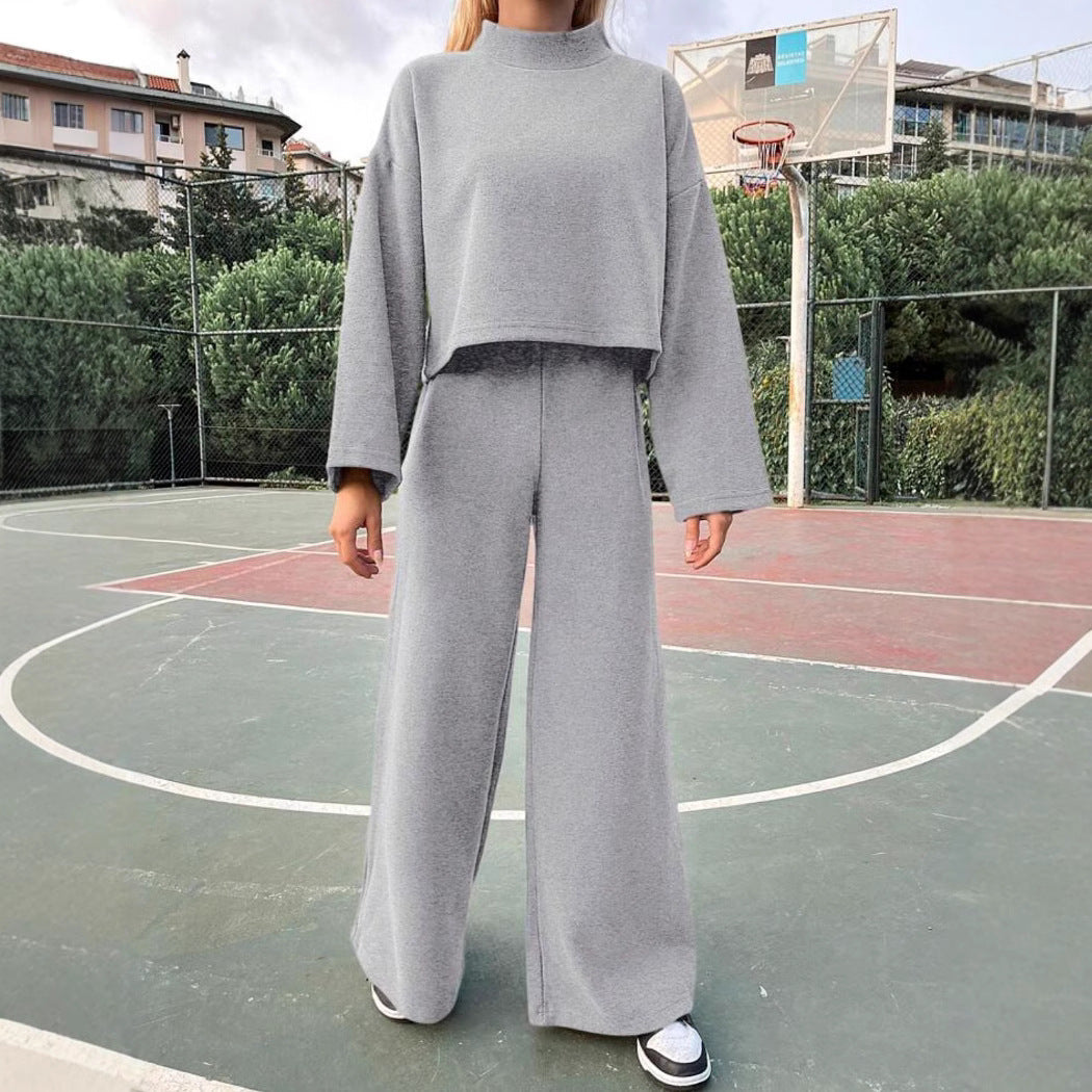 Ensemble Confortable | Haut Court et Pantalon Large | Look Décontracté Chic | Idéal pour Détente ou Ville