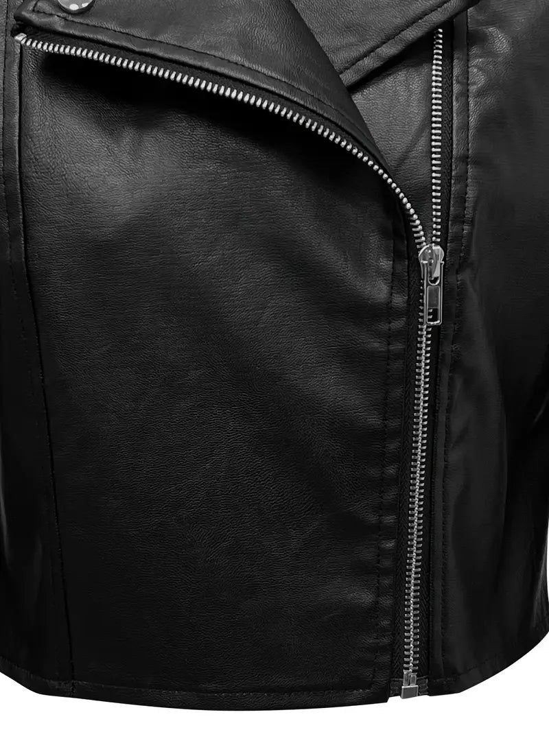 Veste Femme Simili Cuir | Style Motard | Tendance & Idéale pour Sorties ou Looks Urbains