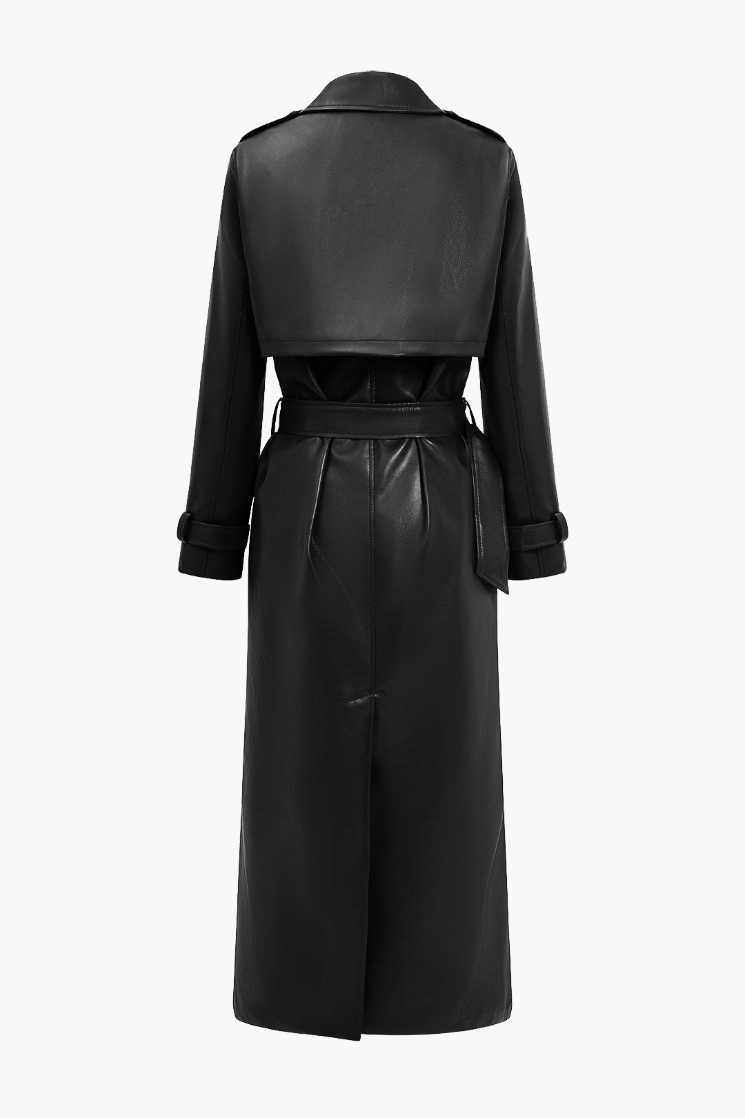 Trench Long Effet Cuir | Élégant et Audacieux | Parfait pour la Mi-Saison et les Looks Chic Urbains