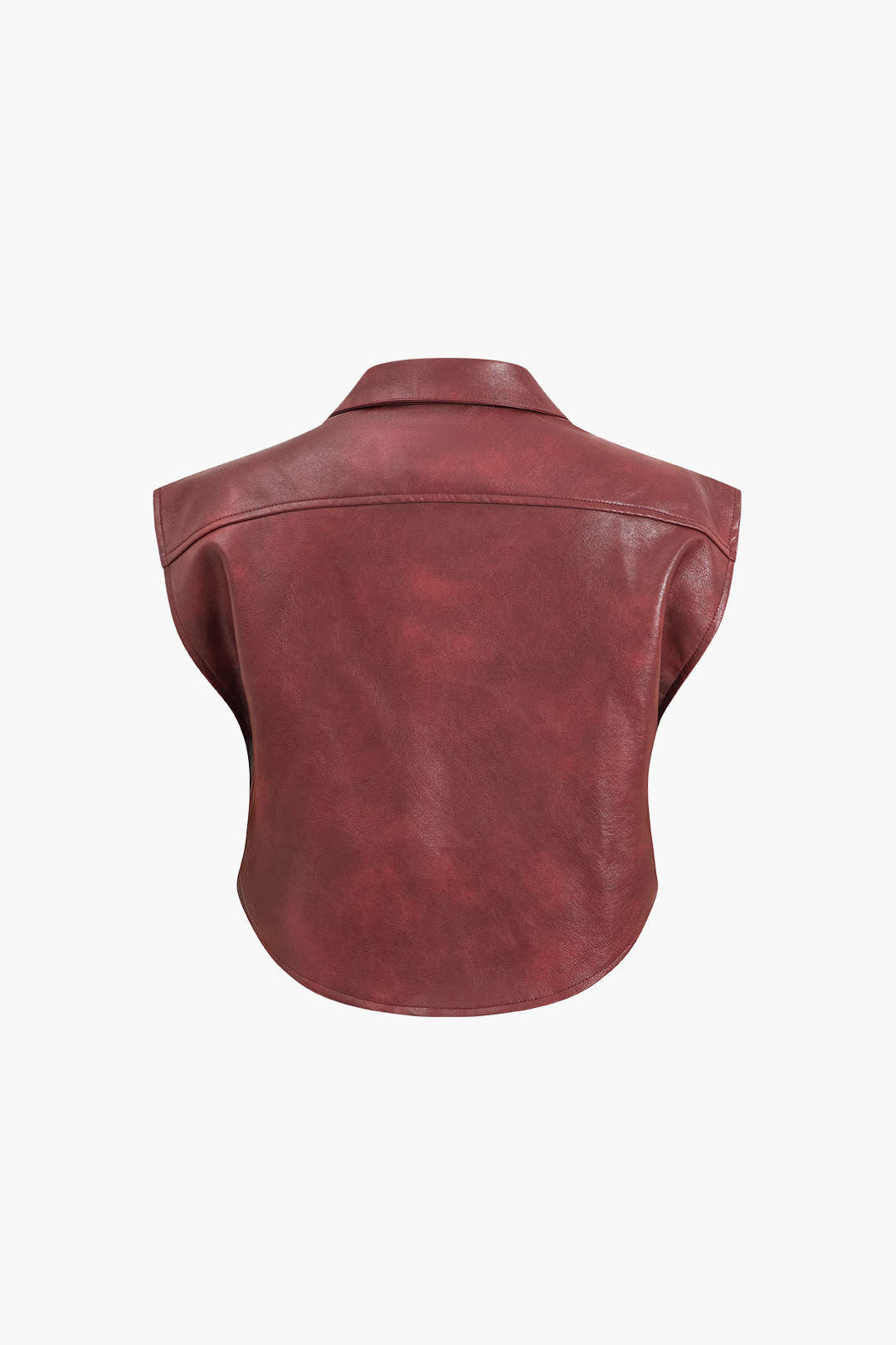 Crop Similicuir | Gilet Sans Manches | Pressions Métalliques | Parfait pour sorties citadines
