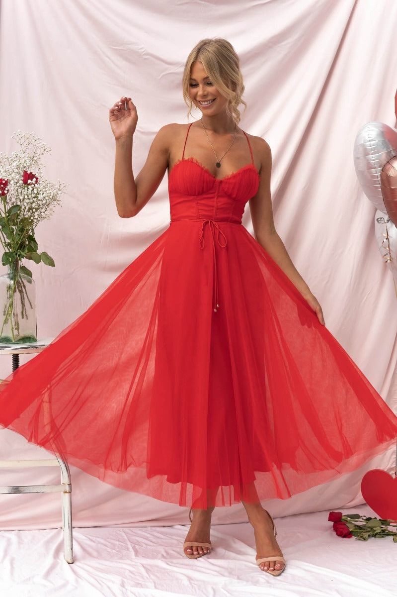 Robe de Cérémonie | Bustier Drapé et Jupe Tulle | Parfaite pour un mariage ou une garden party