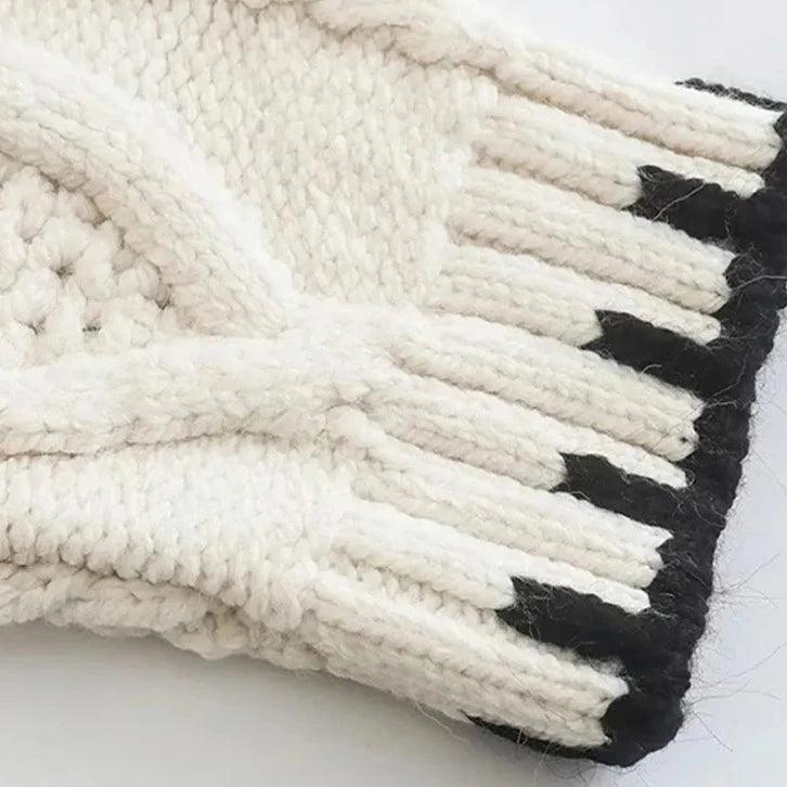 Pull Hiver | Motif Torsadé et Détails Contrastés | Idéal pour un look texturé et moderne