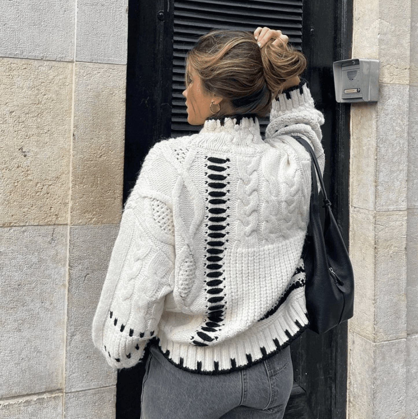 Pull Hiver | Motif Torsadé et Détails Contrastés | Idéal pour un look texturé et moderne