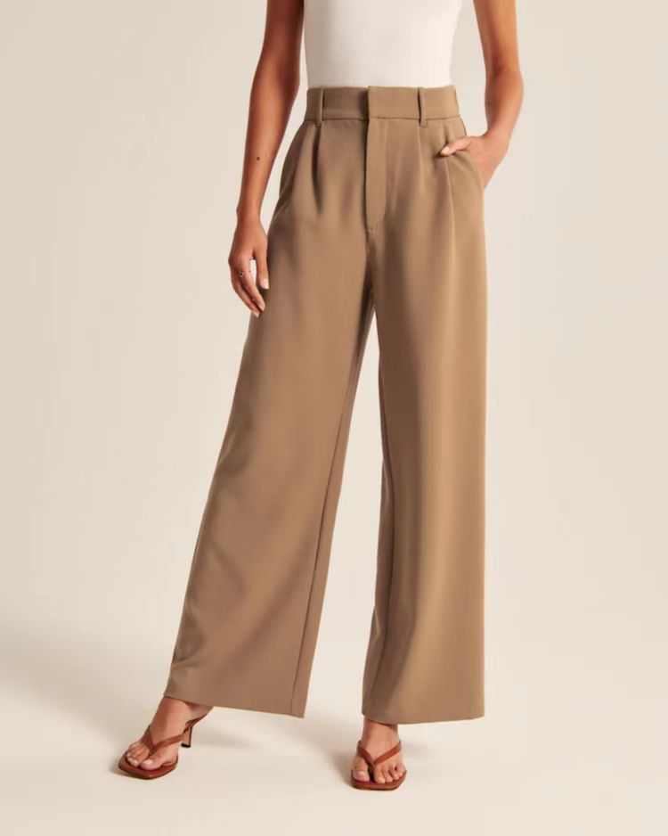 Pantalon Élégant | Taille Haute | Jambe Large et Flatteuse | Idéal pour le Bureau ou les Sorties Chic