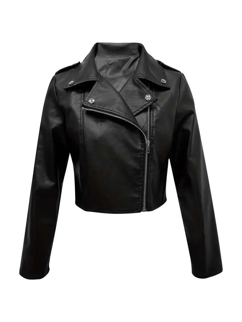 Veste Femme Simili Cuir | Style Motard | Tendance & Idéale pour Sorties ou Looks Urbains