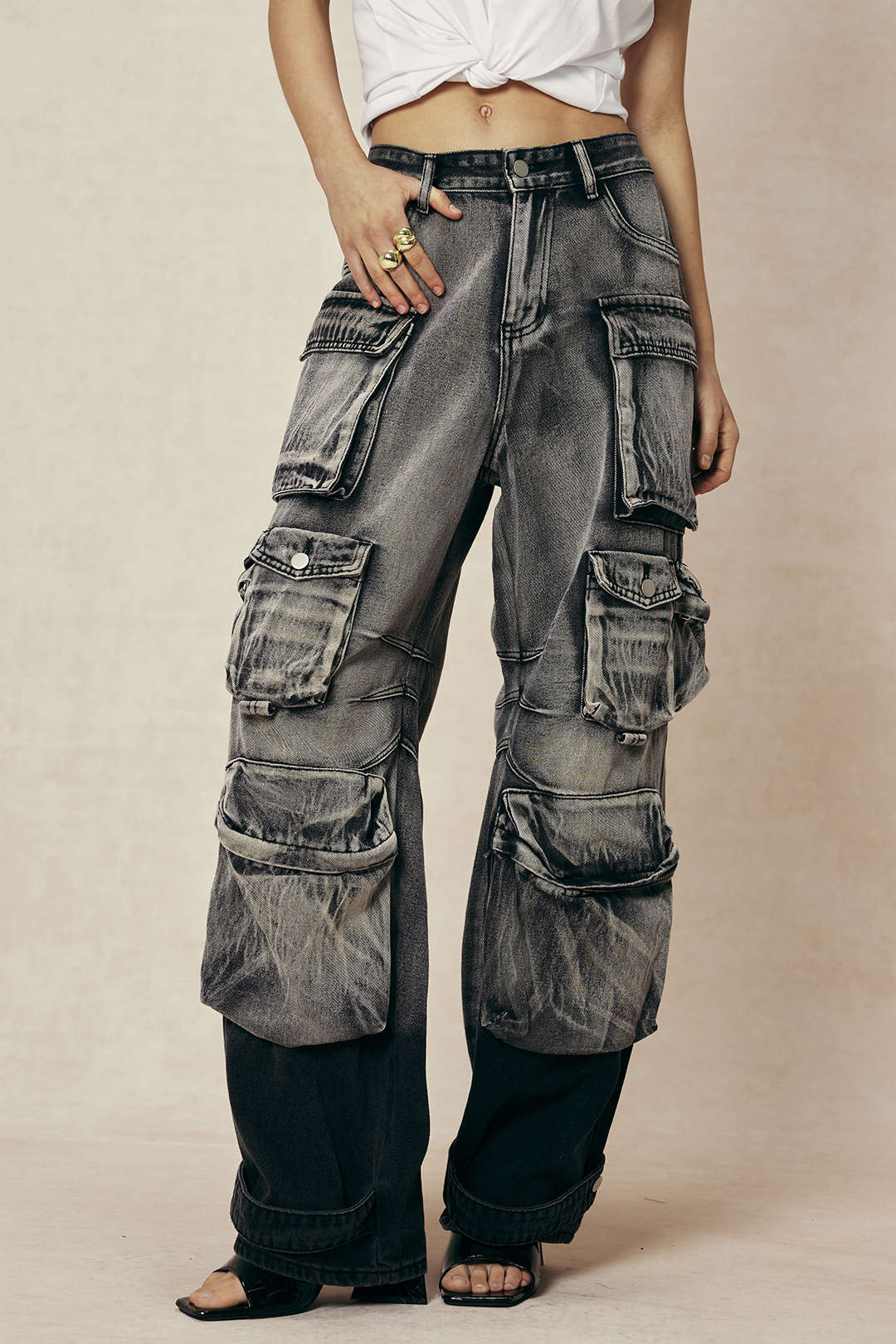 Pantalon Cargo | Denim Robuste | Multi-poches | Idéal pour city look
