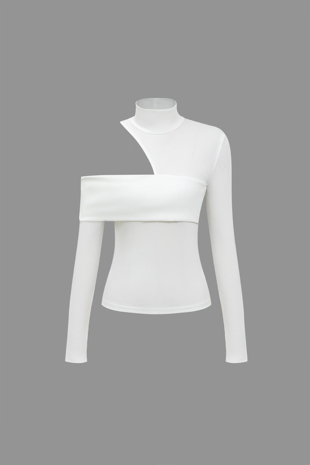 Top Asymétrique | Maille Stretch | Découpe Unique | Idéal pour soirées élégantes