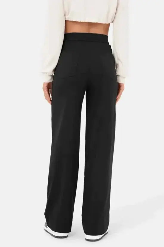 Pantalon Large | Taille Haute | Poches Frontales | Parfait pour bureau et afterworks