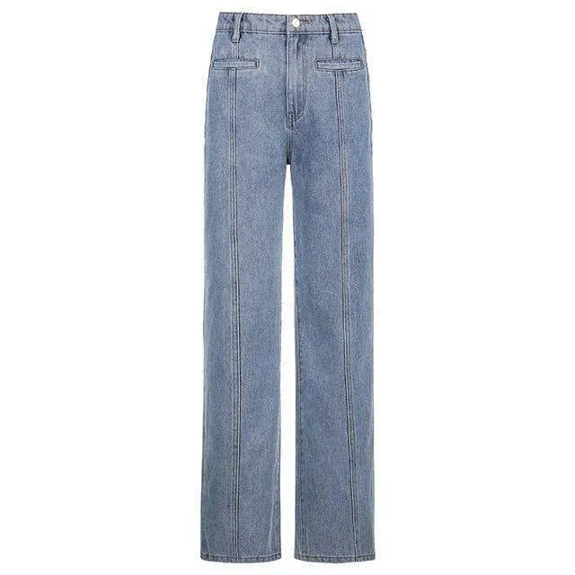 Jean Droit | Étoiles Appliquées | Taille Haute | Parfait pour un look urbain