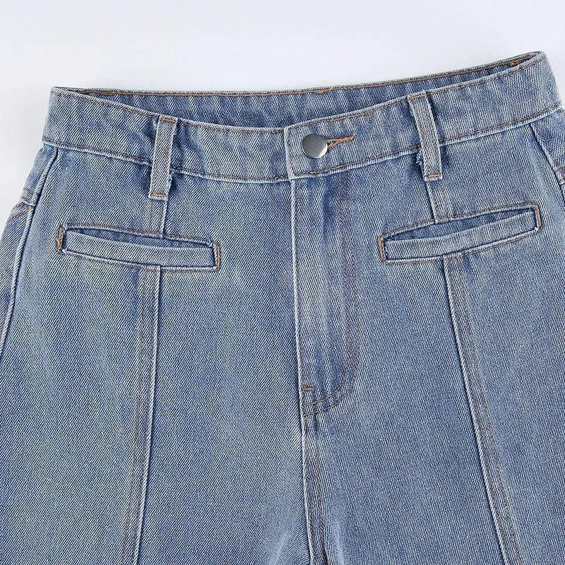 Jean Droit | Étoiles Appliquées | Taille Haute | Parfait pour un look urbain