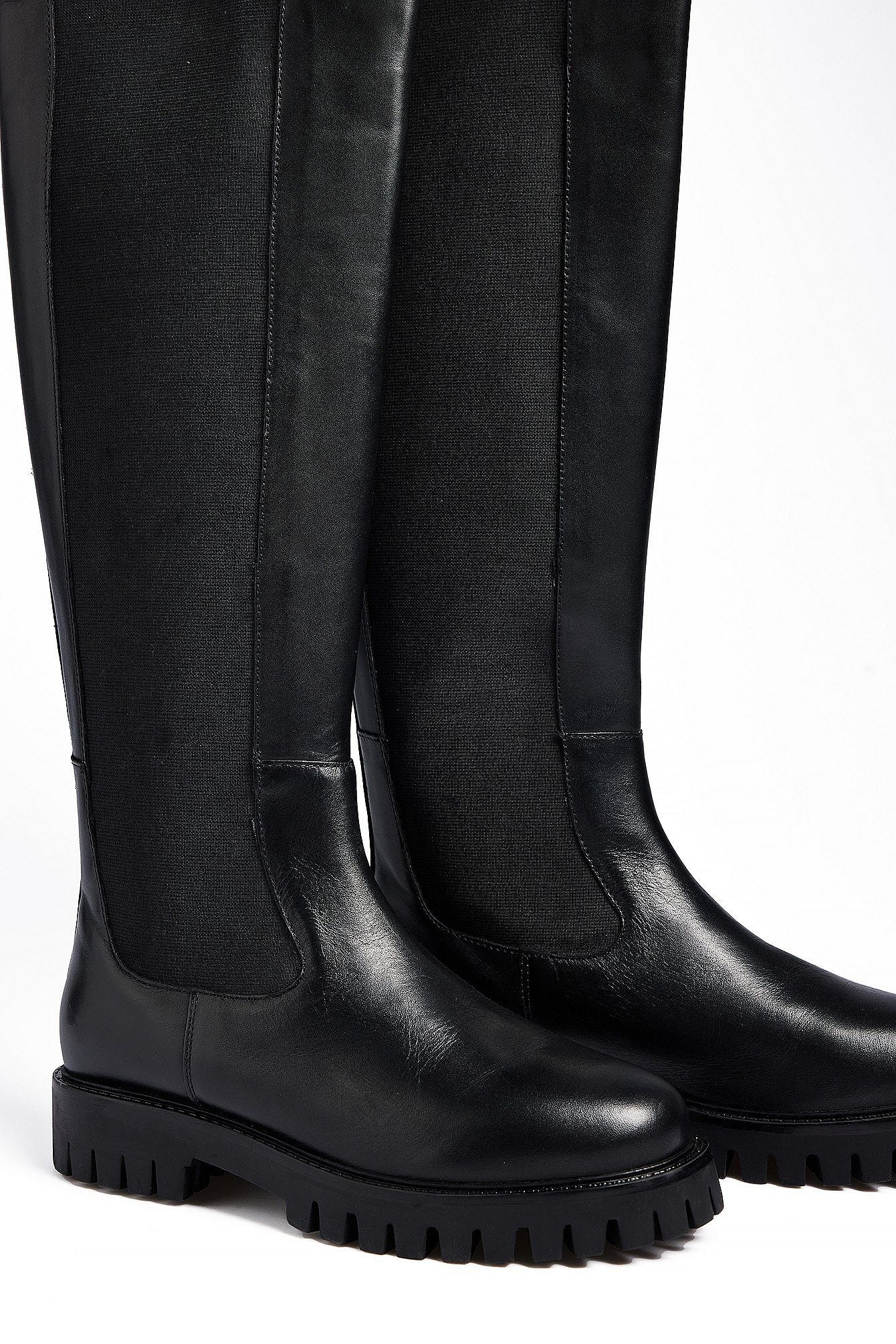 Bottes Montantes | Semelle Crantée et Élastique | Idéales pour un style utilitaire chic
