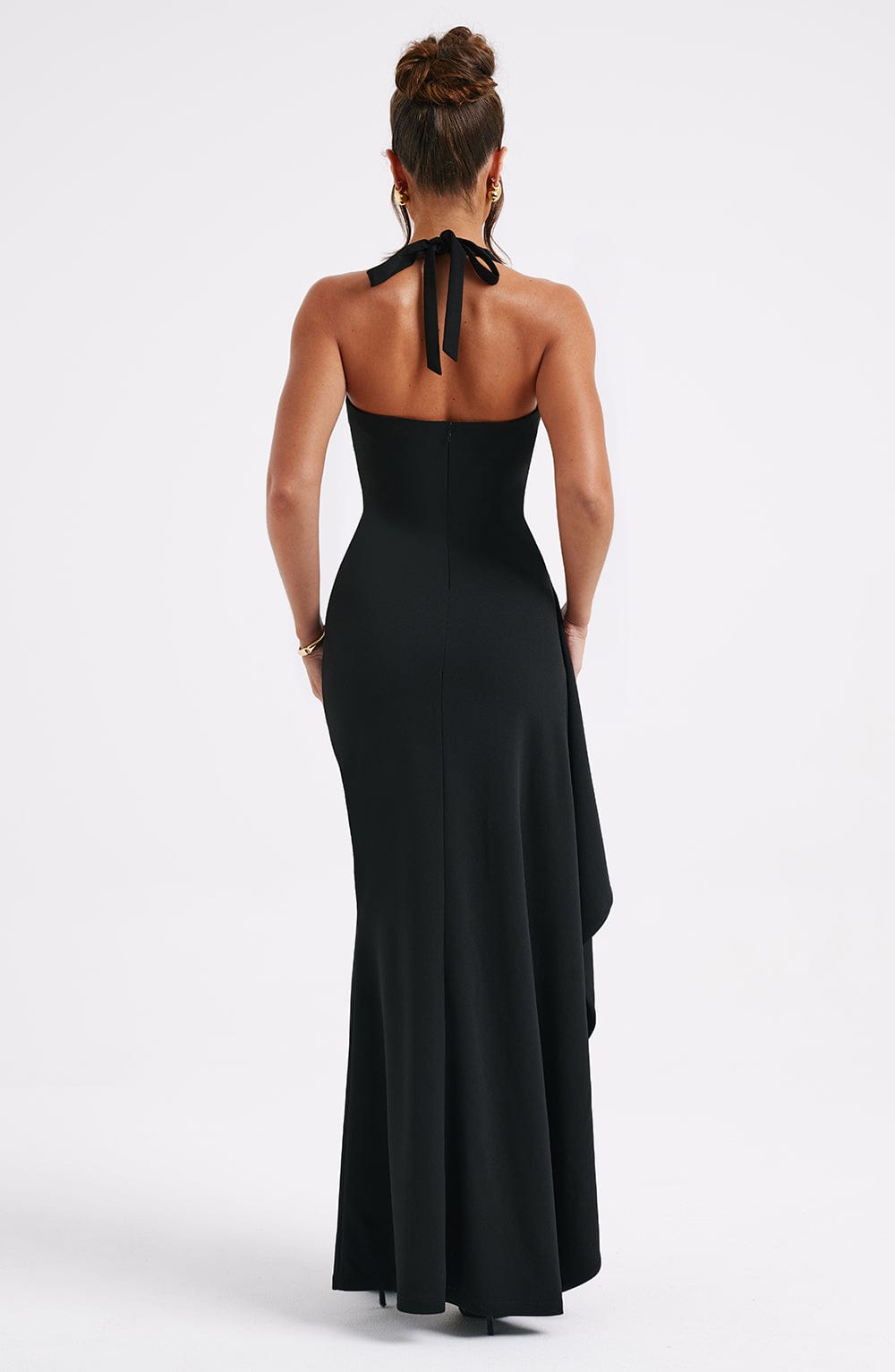 Robe Élégante | Fente Haute Latérale | Encolure Plongeante et Dos Nu | Parfaite pour Soirée ou Événement Formelle