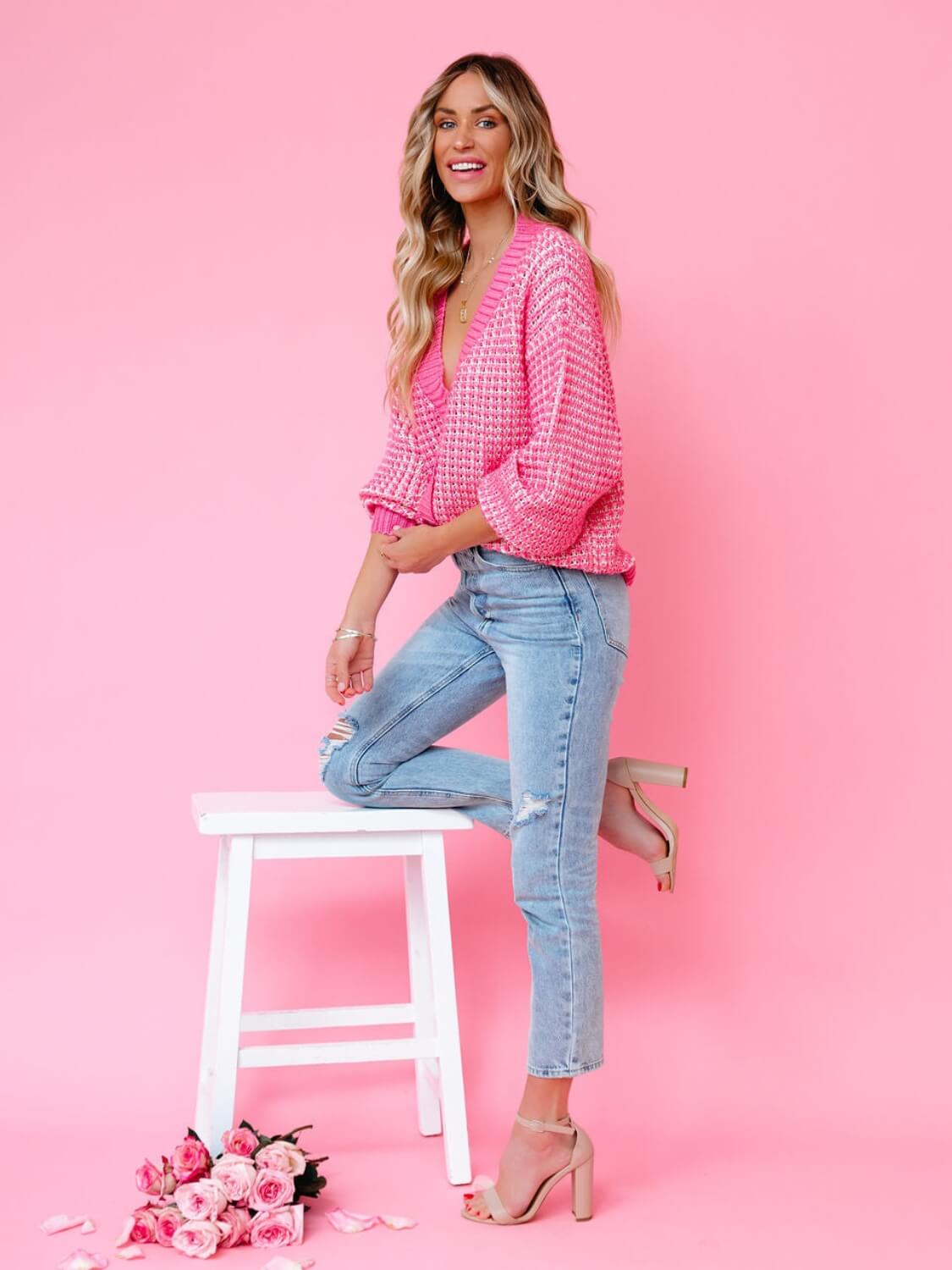 Cardigan en maille | Confort ample et coloré | Pour un look décontracté au quotidien
