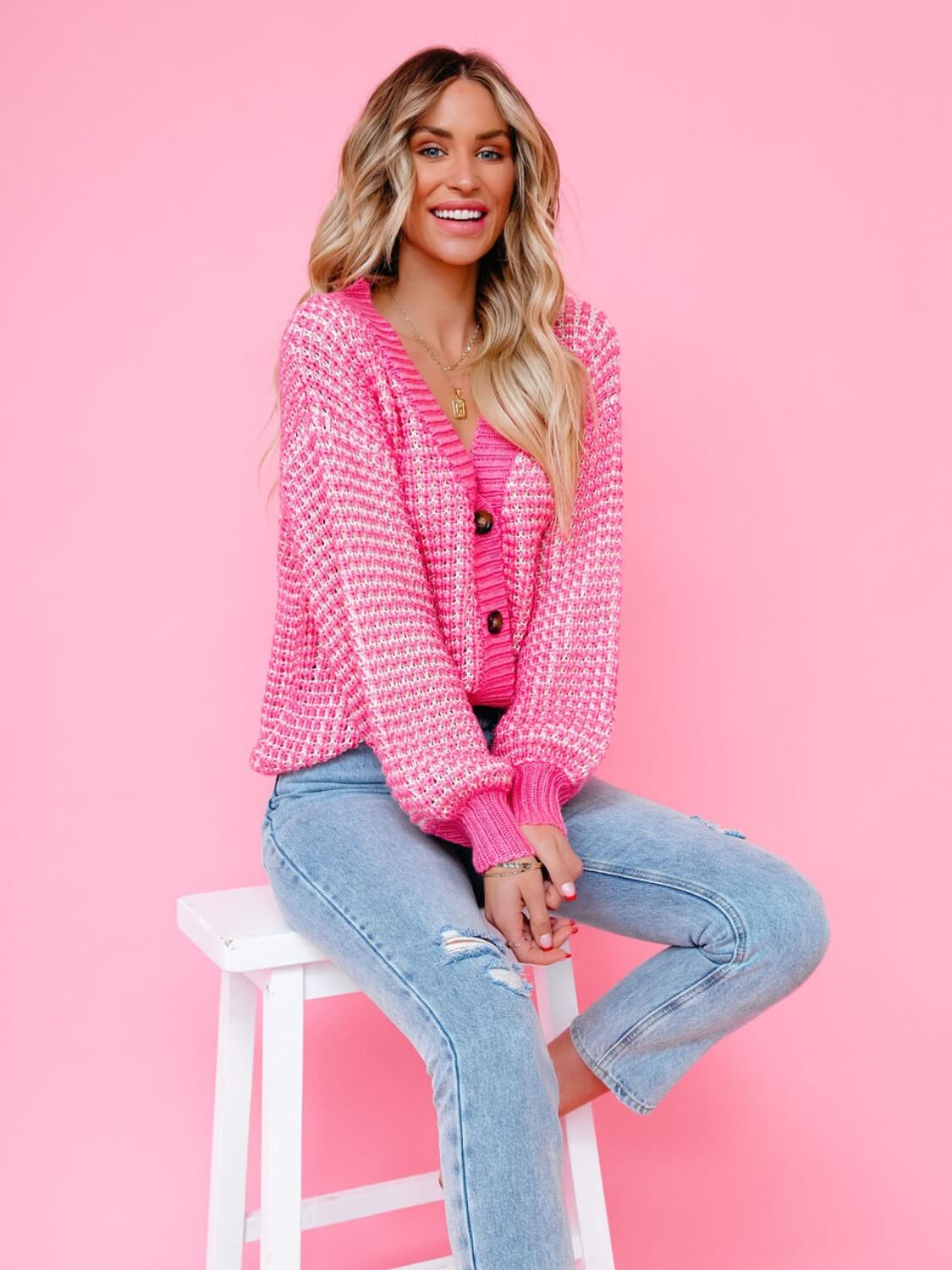 Cardigan en maille | Confort ample et coloré | Pour un look décontracté au quotidien