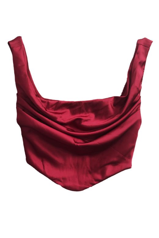 Ensemble Satin | Corset Drapé & Jupe Fendue | Parfait pour soirées d’été