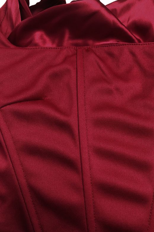 Ensemble Satin | Corset Drapé & Jupe Fendue | Parfait pour soirées d’été