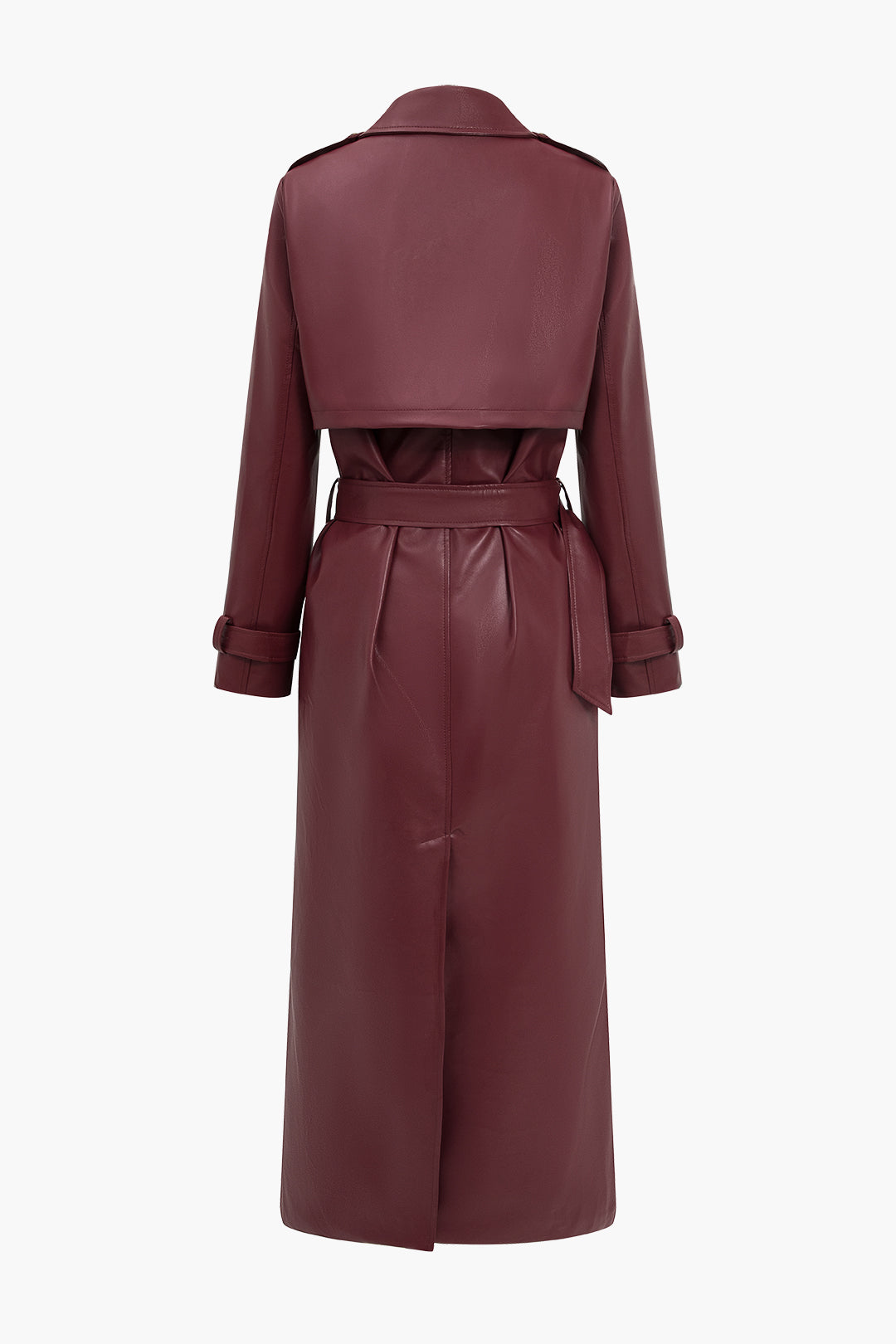 Trench Long Effet Cuir | Élégant et Audacieux | Parfait pour la Mi-Saison et les Looks Chic Urbains