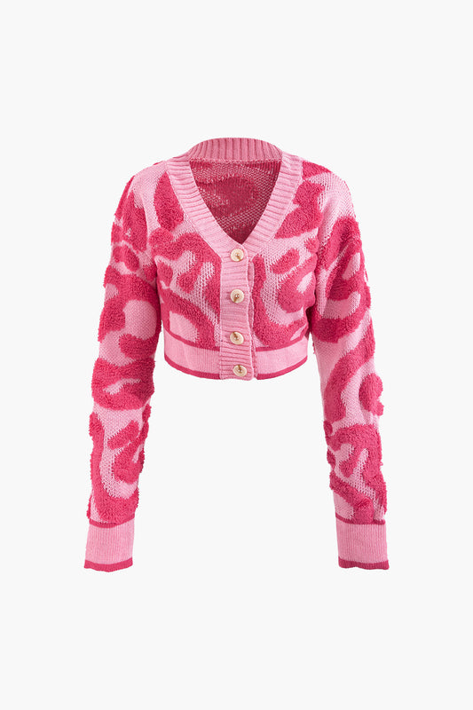 Cardigan Court | Motif Texturé et Coloré | Idéal pour un look fun et tendance
