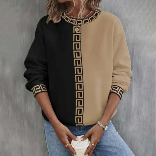 Pull Bicolore Col Rond Femme | Style Élégant & Confort au Quotidien