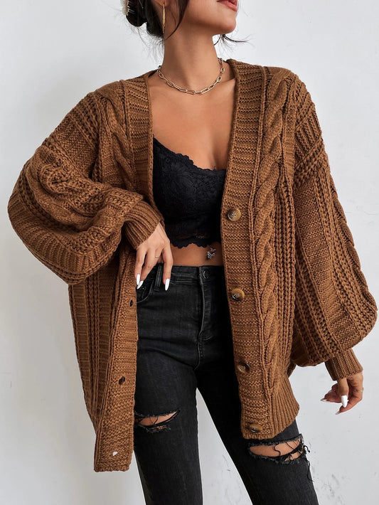 Cardigan en maille torsadée | Chaud et décontracté | Pour les tenues cocooning et les sorties détente