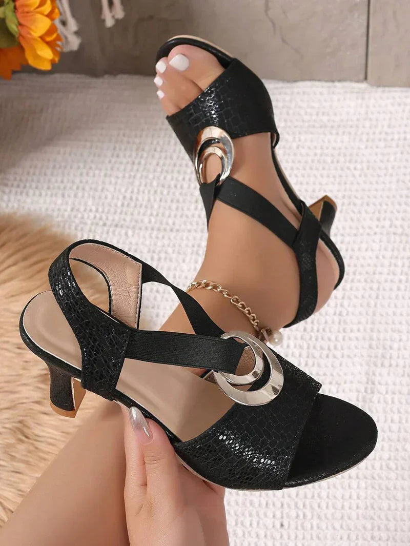 Sandales Ouvertes | Denim Synthétique & Élastique | Confort et Style | Sorties Estivales