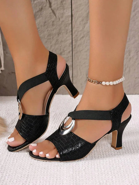 Sandales Ouvertes | Denim Synthétique & Élastique | Confort et Style | Sorties Estivales