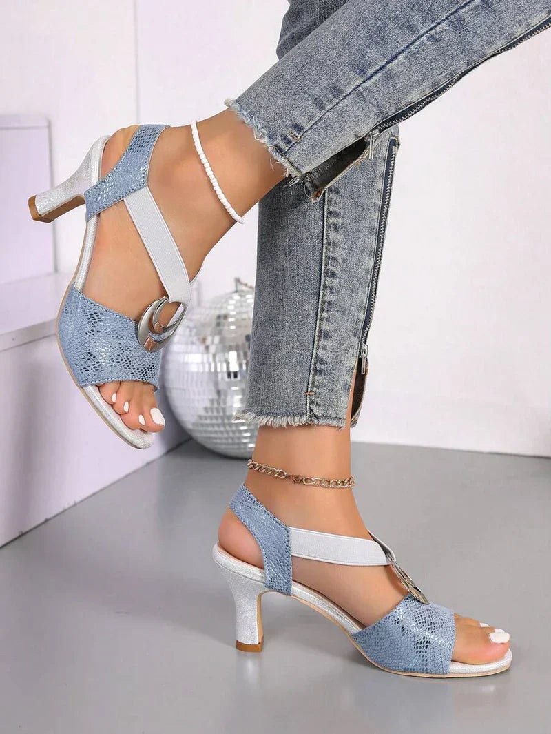 Sandales Ouvertes | Denim Synthétique & Élastique | Confort et Style | Sorties Estivales
